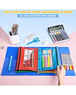 OCHIDO Pencil Pouch for 3 Ring Binder ,Bulk,30 Pack in Assorted Colors,Zipper Pencil Case with Clear Window,3-Hole Binder Cloth Pencil Bag for Storing School Office Supplies