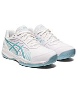 ASICS Kid's Gel-Game 8 Grade School Tennis Shoes, 4, White/Smoke Blue