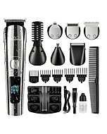 Brightup Beard Trimmer for Men - 18 Piece Beard Grooming Kit with Hair Clippers, Hair Trimmer, Electric Razor - IPX7 Waterproof Mustache, Face, Nose, Ear, Balls, Body Shavers - Mens Gifts, FK-8688T