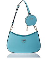 GUESS Alexie Top Zip Shoulder Bag Turquoise One Size