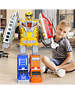 TEMI Kids Transform Robots Truck for Toddler, 5 in 1 City Rescue Cars Vehicles Toys for 3 4 5 6 7 Year Old Boys, STEM Bssemble Cars Action Figures Toys for Kids Ages 3-8, Gift for Birthday Christmas