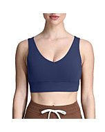 Aoxjox Caged Sports Bras for Women High Impact Fitness Running Multi-Cross Back Training Yoga Crop Tank Workout Tops (Navy, Large)