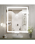 FTOTI 36 x 24 Inch LED Bathroom Mirror for Vanity,Wall Mounted Lighted Mirror, Frameless Bathroom Mirror with Lights Dimmable Anti-Fog Memory Function(Horizontal&Vertical)