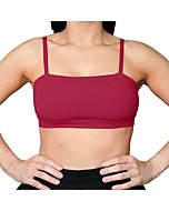 Aoxjox Women's Workout Bandeau Sports Bras Taining Fitness Running Yoga Crop Tank Top (Rumba Red, X-Small)