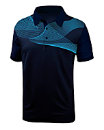 IGEEKWELL Polo Shirts for Men Short Sleeve Golf Tennis T-Shirt Moisture Wicking Printed Shirts Black Blue