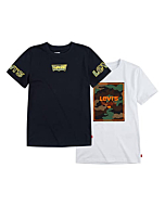 Levi's Boys' 2-Pack Graphic T-Shirt, Black/White, S