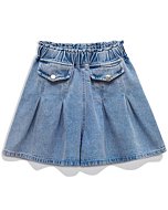 MEILONGER Girls Denim Shorts Jeans Size 8,10-12,14-16(Light Blue,10-12)