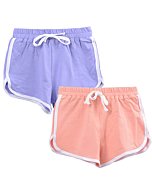 T.H.L.S Girls Shorts Summer Beach Running Outfit 2 Pack Home Playground Wear Athletic Cotton Kids Child 4T