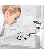 FIRMER Faucet Extender, 1080 Degree Swivel Faucet Aerator, Large-Angle Rotating Splash Filter Faucet, Bathroom Sink Sprayer Attachment, for Eye, and Gargle Portable Washing