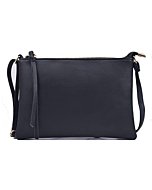 Jiaruo Slim Lightweight PU Leather Small Women Crossbody bag Purses Envelope Messenger bag Handbag (Black 2)