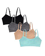 4 Pack Girls Padded Training Bras - Crop Cami Bras for Girls with Removable Padding (14 Years, Aqua)