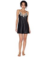 La Perla, Maison Silk Slip Dress with Frastaglio, S, Black