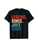 13 Years Old Gifts Legend Since July 2009 13th Birthday Boy T-Shirt