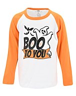 Childrens Unisex Boo to You Funny Halloween Shirt (7Y, Orange)