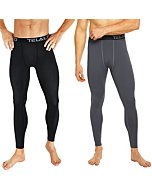 TELALEO 4 Pack Men's Compression Pants Leggings Sports Tights Athletic Baselayer Workout Running Black/Charcoal M