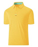 ZITY Golf Polo Shirts for Men Short Sleeve Athletic Tennis T-Shirt 017-7-Yellow-M