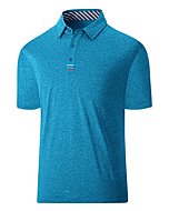 ZITY Golf Polo Shirts for Men Short Sleeve Athletic Tennis T-Shirt 017-3-AqueBlue-M