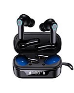 Wireless Earbuds,Bluetooth 5.2 Earbuds,4 Mic Call Noise Cancelling Wireless Headphones with LED Display,90H Playtime Wireless Earphones,Waterproof Sport Bluetooth Headphones with Mic for Sport Black