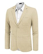 COOFANDY Mens Casual Blazer Jackets Slim Fit Stylish Sport Coat Two Button Suit Jackets Khaki