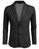 COOFANDY Men's Casual Linen Sport Coat Lightweight Travel Blazer Modern Suit Jacket Black