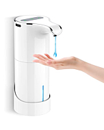 Automatic Soap Dispenser Rechargeable Touchless, 15.37oz Electric Hand Sanitizer Dispenser, Liquid Hand Soap Dispenser Pump with 5 Adjustable Soap Volume for Kitchen Bathroom Wall No Drilling (White)