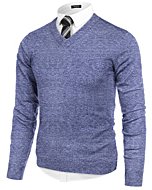 COOFANDY Men's V Neck Fashion Sweater Lightweight Knit Business Thin Fall Jumper