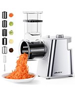 Electric Cheese Grater Upgraded, 250W Electric Slicer Shredder, Automatic Cheese Shredder, Electric Salad Machine for Fruits, Vegetables, Cheeses，Salad Maker With 5 Different Shapes of Blades