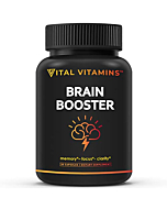 VITAL VITAMINS Brain Supplement Nootropics Booster - Enhance Focus & Mind, Boost Concentration, Improve Memory & Clarity for Men Women, Ginkgo Biloba,Dmae,Iq Neuro Energy, Vitamin B12 Bacopa Monnieri