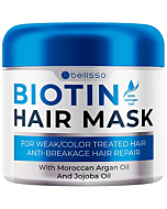 BELLISSO Biotin Hair Mask ​with​ Argan Oil ​for​ Dry Damaged Hair - Deep Conditioner Treatment - Split End Moisturizer, Hydrating Conditioning Product