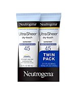 Neutrogena Ultra Sheer Dry-Touch Water Resistant and Non-Greasy Sunscreen Lotion with Broad Spectrum SPF 45, TSA-Compliant travel Size, 3 Fl Oz, Pack of 2, 6 Fl Oz