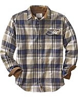 Legendary Whitetails Men's Long Sleeve Plaid Flannel Shirt with Corduroy Cuffs, Medium