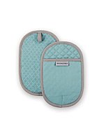 KitchenAid Asteroid Oval Pot Holder 2-Pack Set, Aqua, 6.5"x10"