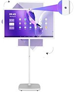 27-Inch Portable Touchscreen Monitor | Rolling TV on Wheels | 1080p Standbyme Smart Screen | 8g+128g Android OS 13 | Built-in 4K Webcam &133wh Battery(Up to 8H) | Full Swivel Rotation | Remote Control