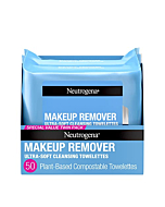 Neutrogena Makeup Remover Cleansing Face Wipes, Daily Cleansing Facial Towelettes to Remove Waterproof Makeup and Mascara, Alcohol-Free, Value Twin Pack, 25 Count, 2 Pack