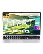 17.3" Laptop, 16GB RAM, 1TB Celeron N5095 (Up to 2.9 GHz), FHD IPS Display, 【Win 11 Pro/Office 2019】 HDMI/Fingerprint Reader/Backlit Keyboard/WiFi/Ideal for Work & Study (960GB)