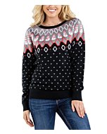 Tipsy Elves Women's Swooping Snowman Sweater, M Black