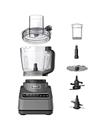 Ninja BN601 Professional Plus Food Processor, 1000 Peak Watts, 4 Functions for Chopping, Slicing, Purees & Dough with 9-Cup Processor Bowl, 3 Blades, Food Chute & Pusher, Silver