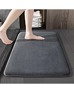 SONORO KATE Rugs, Ultra Absorbent & Non-Slip Memory Foam, Machine Washable, Soft Velvet Bath Mats, Easier to Dry for Bathroom Floor (17"×24", Dark Grey)