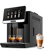 Zulay Magia Fully Automatic Espresso Machine With Grinder - 19 Customizable Coffee Options - Auto-Cleaning For Easy Maintenance - Milk-Foam System For Latte, Cappuccino, Macchiato - New Silver