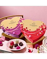 Godiva Valentine's Day heart box filled with assorted milk, white & dark chocolates