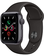 Apple Watch Series 5 (GPS, 40MM) - Space Gray Aluminum Case with Black Sport Band (Renewed)