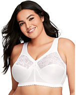 Full Figure Plus Size MagicLift Original Support Bra Wirefree #1000 White