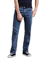 Levi's Men's 501 Original Fit Jeans in a classic dark wash, modeled straight-on.