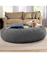 Jaxx 6 Foot Cocoon - Large Bean Bag Chair for Adults, Charcoal