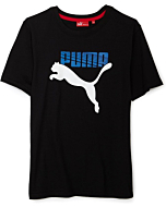 PUMA Big Boys' Big Cat Logo T-Shirt,Black,Large