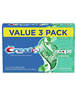 Crest + Scope Complete Whitening Toothpaste, Minty Fresh, 5.4 oz (Pack of 3)