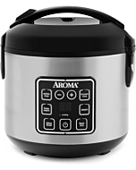 Close-up of the digital display panel of an Aroma Digital Rice Cooker - Transparent Background