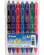 PILOT FriXion Clicker Erasable, Refillable & Retractable Gel Ink Pens, Fine Point, Assorted Color Inks, 7 Count (Pack of 1) (31472)