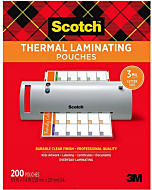 Scotch Thermal Laminating Pouches, 200-Pack, 8.9 x 11.4 Inches, Letter Size Sheets, Clear, 3-Mil (TP3854-200)