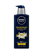 NIVEA MEN Maximum Hydration Body Lotion, 3-in-1 Nourishing Lotion for Men, 16.9 Fl Oz Bottle